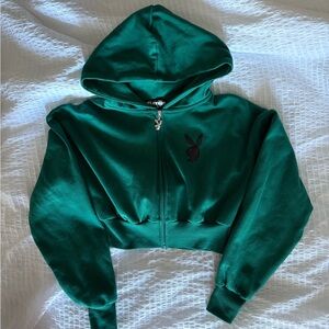 PLAYBOY Teal Zip-Up Hoodie